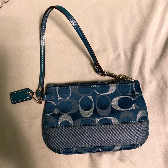 Coach Handbags - Coach Blue Wristlet
